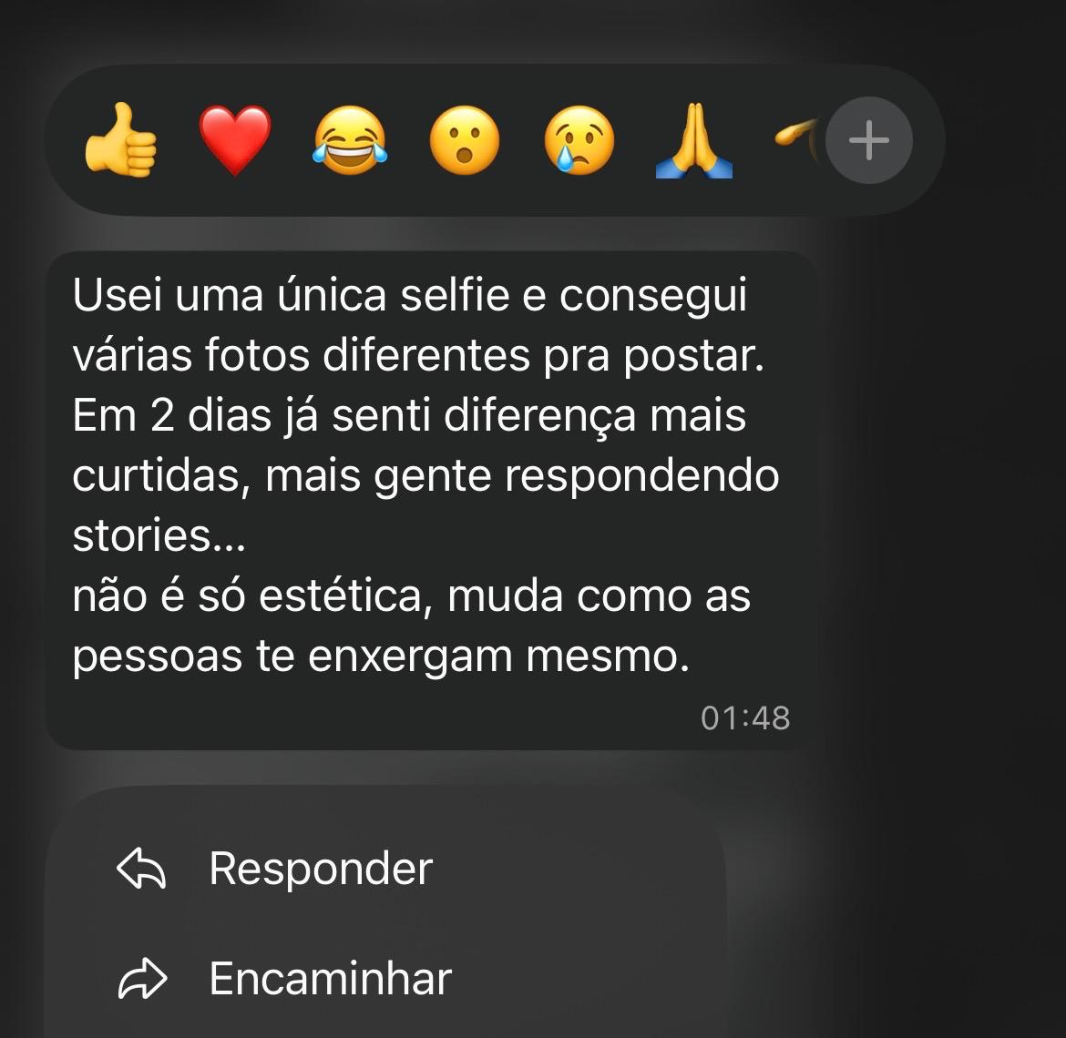 Depoimento: mais curtidas, mais respostas nos stories
